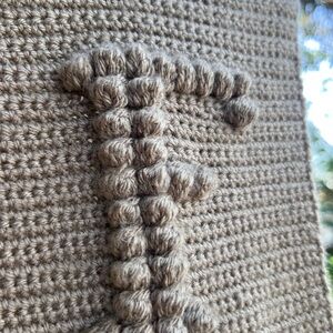 Handcrafted Tan Crochet Wall Hanging Funny Language NEW